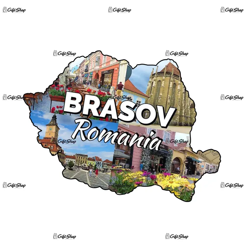 Magnet suvenir frigider, forma harta, personalizat